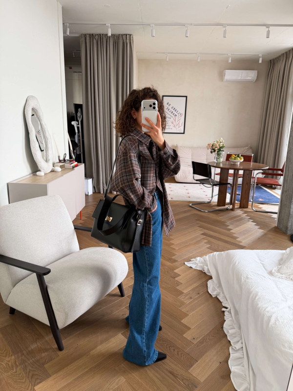 Містка сумка-шопер ТЕОНА чорна LEMAN LM4868-1